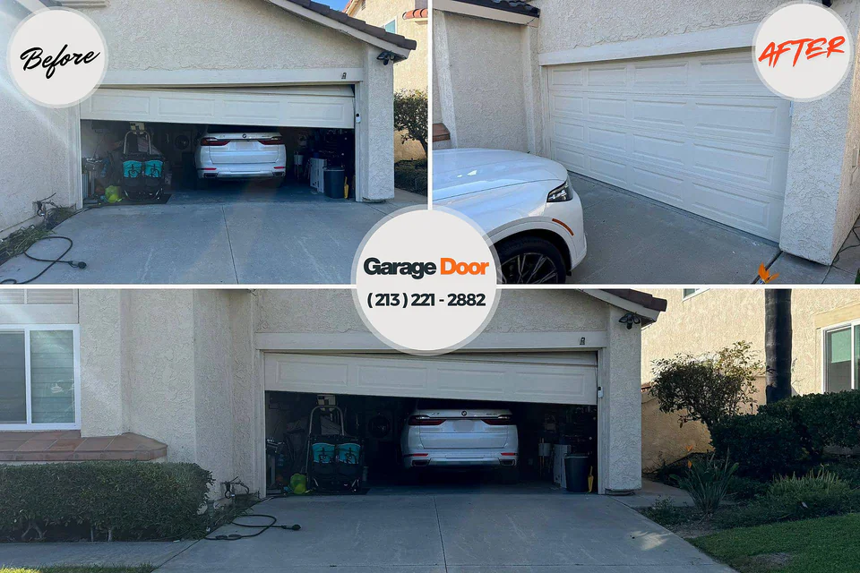 Before and after: garage door repair Clive, IA